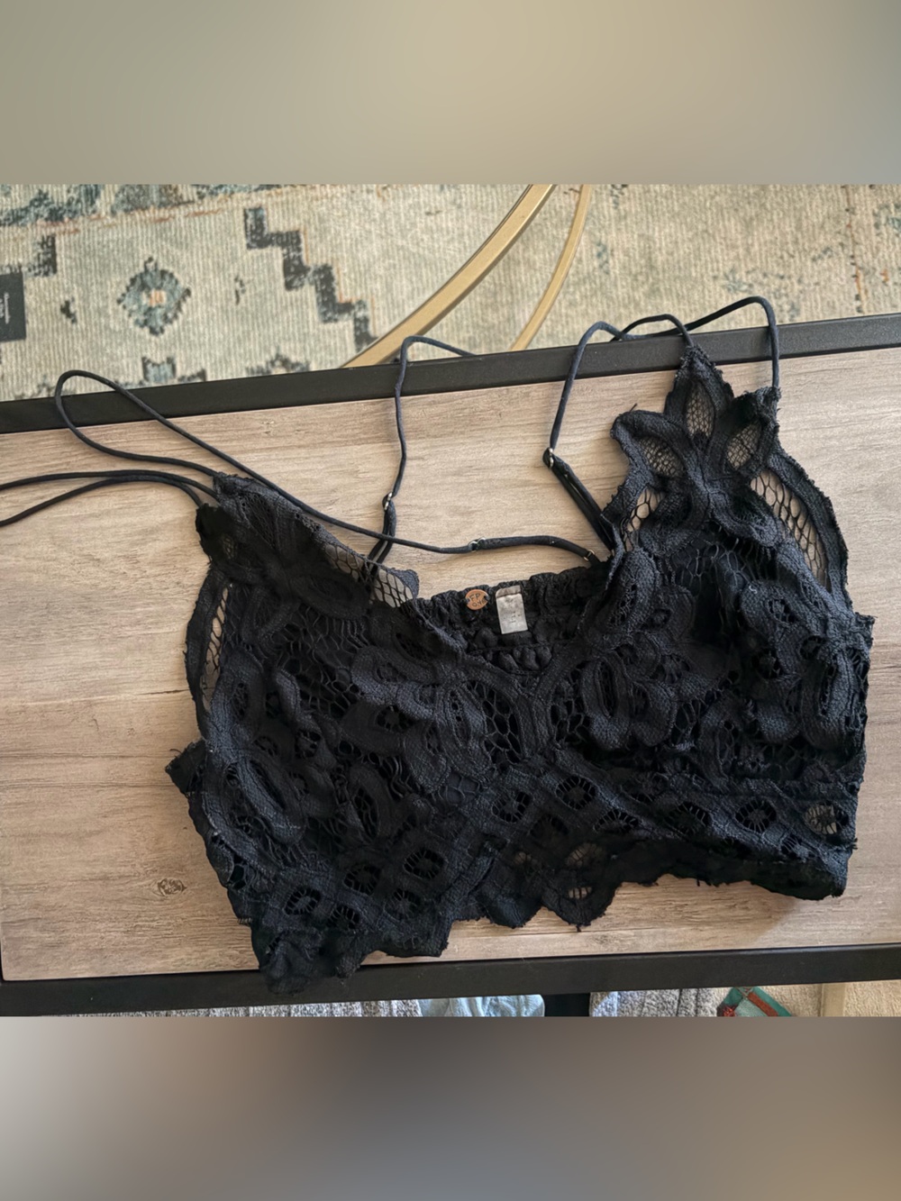 Free People Black Lace Bralette Cami